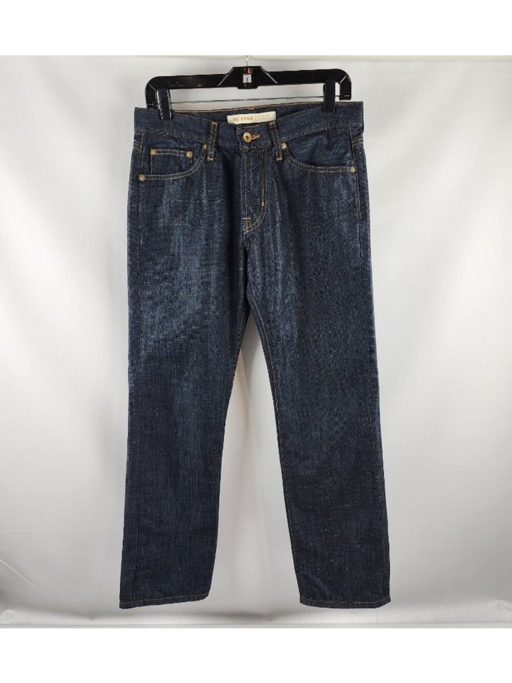 BIG STAR Jeans Mens 30R Division Straight Dark Wash Blue Altered Hem (30x28)